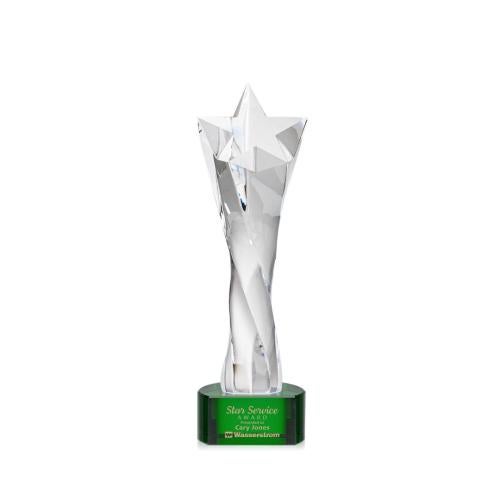 Recognition Awards - Crystal Awards - Arlington Star Award on Paragon Base - Green