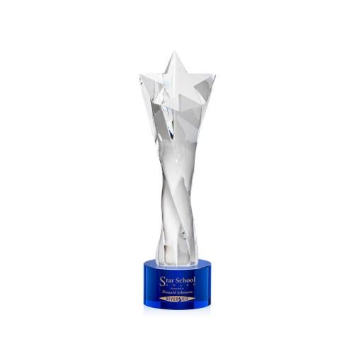 Recognition Awards - Crystal Awards - Arlington Star Award on Marvel Base - Blue