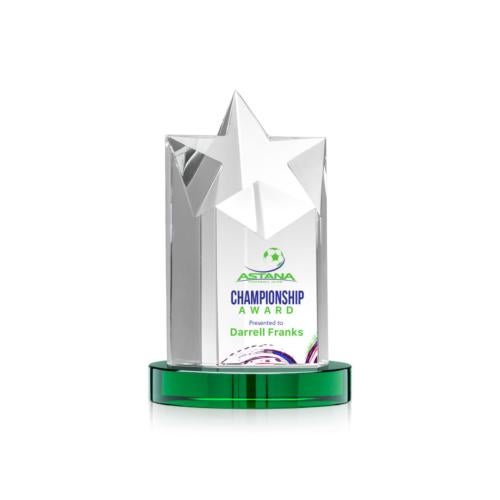 Recognition Awards - Crystal Awards - Berkeley VividPrint™ Award on Condor Base - Green