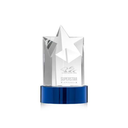 Recognition Awards - Crystal Awards - Berkeley Star on Stanrich Base - Blue
