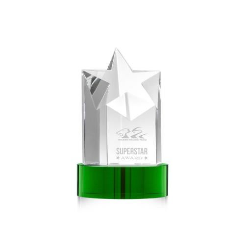 Recognition Awards - Crystal Awards - Berkeley Star on Stanrich Base - Green