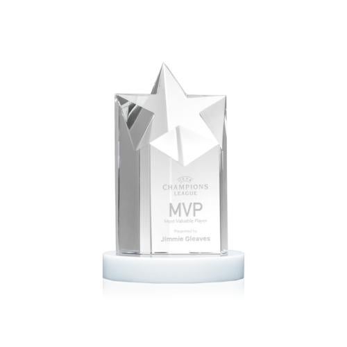 Recognition Awards - Crystal Awards - Berkeley Star on Condor Base - White