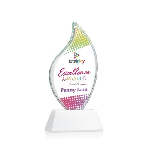 Recognition Awards - Crystal Awards - Odessy Flame Vividprint™ Award on Newhaven - White