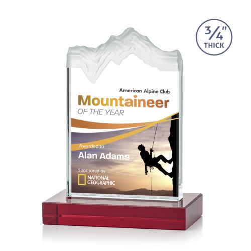 Recognition Awards - Crystal Awards - Kilimanjaro VividPrint™ Award - Red