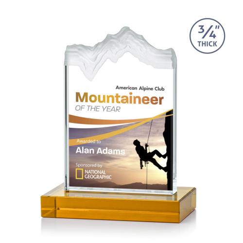 Recognition Awards - Crystal Awards - Kilimanjaro VividPrint™ Award - Amber