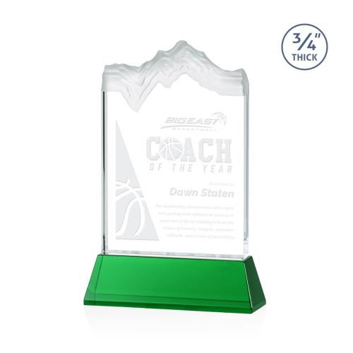 Recognition Awards - Crystal Awards - Kilimanjaro Award on Newhaven - Green