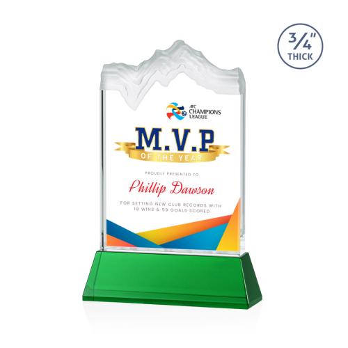 Recognition Awards - Crystal Awards - Kilimanjaro VividPrint™ Award on Newhaven - Green