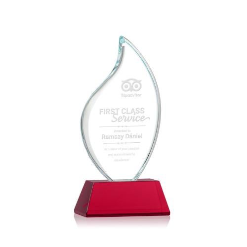 Recognition Awards - Crystal Awards - Odessy Flame Award on Newhaven - Red