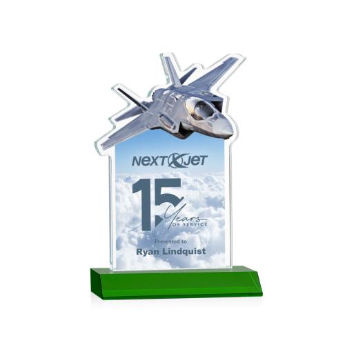 Recognition Awards - Crystal Awards - Top Gun VividPrint™ Award - Green