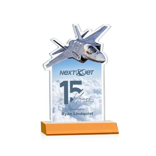 Recognition Awards - Crystal Awards - Top Gun VividPrint™ Award - Amber