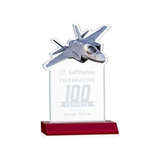 Recognition Awards - Crystal Awards - Top Gun Award - Red