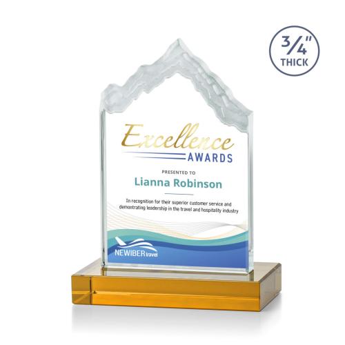 Recognition Awards - Crystal Awards - McKinley VividPrint™ Award - Amber
