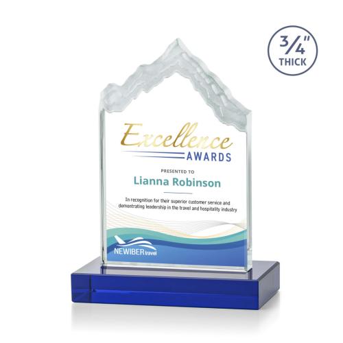 Recognition Awards - Crystal Awards - McKinley VividPrint™ Award - Blue