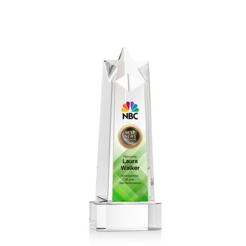 Recognition Awards - Crystal Awards - Delaware Star VividPrint™ Award on Base - Clear