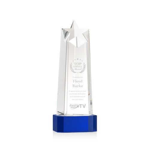 Recognition Awards - Crystal Awards - Delaware Star on Base - Blue
