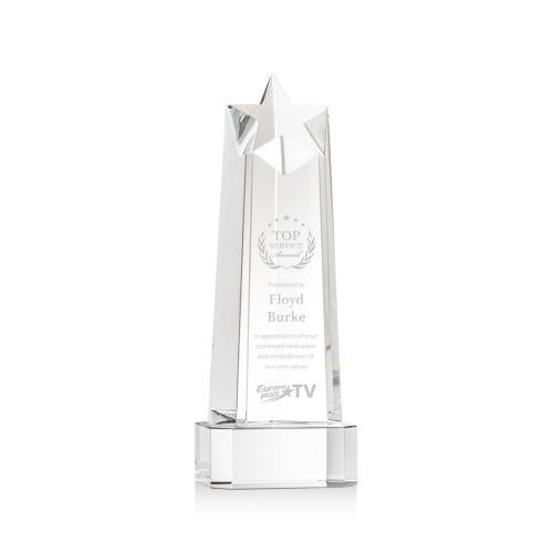 Recognition Awards - Crystal Awards - Delaware Star on Base - Clear