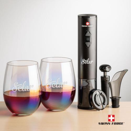 Corporate Gifts - Barware - Glasses Sets - Swiss Force® Opener Set & Miami Stemless Wine