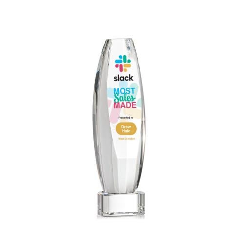 Recognition Awards - Crystal Awards - Hoover VividPrint™ Award on Paragon Base - Clear