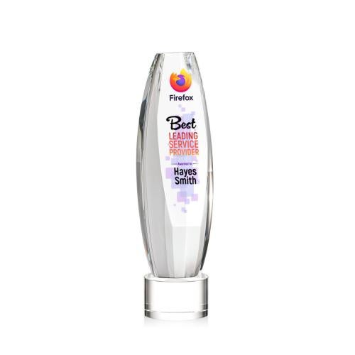 Recognition Awards - Crystal Awards - Hoover VividPrint™ Award on Marvel Base - Clear