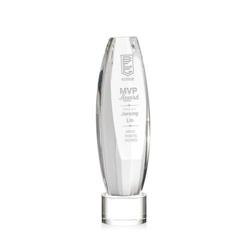 Recognition Awards - Crystal Awards - Hoover Award on Marvel Base - Clear