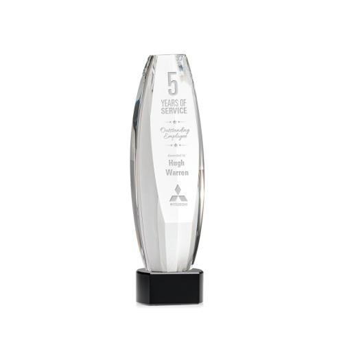 Recognition Awards - Crystal Awards - Hoover Award on Paragon Base - Black