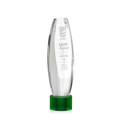 Recognition Awards - Crystal Awards - Hoover Award on Marvel Base - Green
