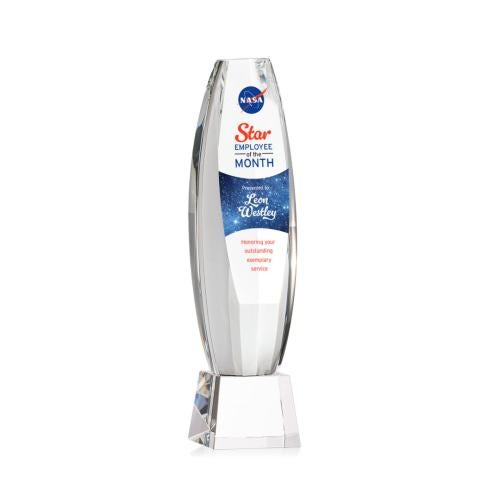 Recognition Awards - Crystal Awards - Hoover VividPrint™ Award on Robson Base - Clear