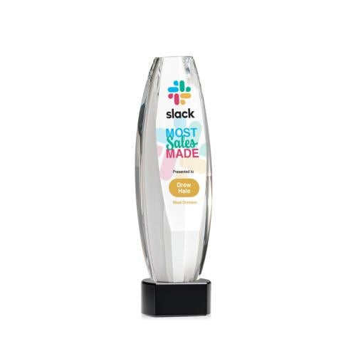 Recognition Awards - Crystal Awards - Hoover VividPrint™ Award on Paragon Base - Black