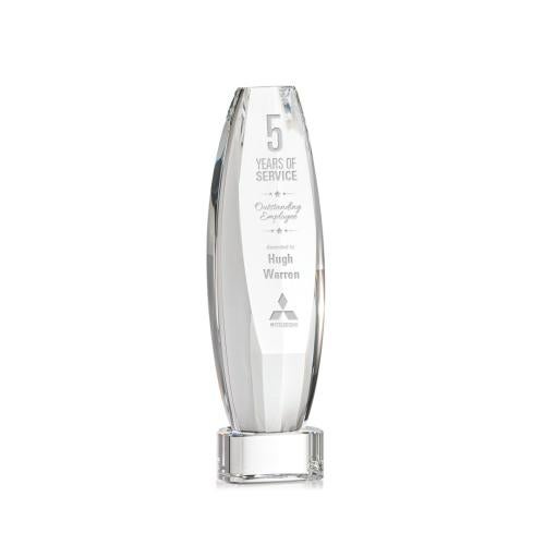 Recognition Awards - Crystal Awards - Hoover Award on Paragon Base - Clear