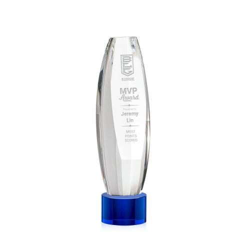 Recognition Awards - Crystal Awards - Hoover Award on Marvel Base - Blue