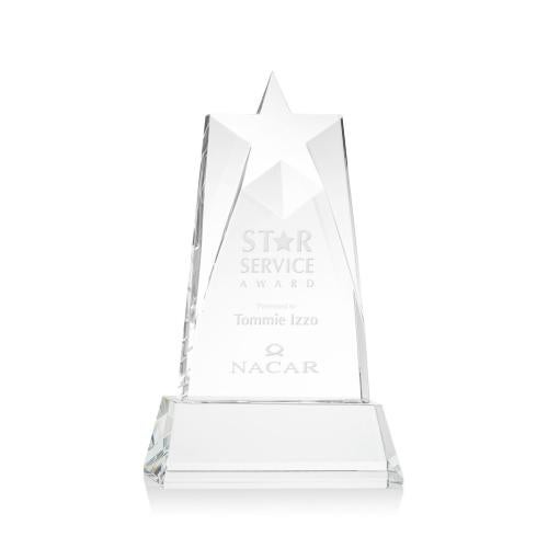 Recognition Awards - Crystal Awards - Millington Star on Base - Clear