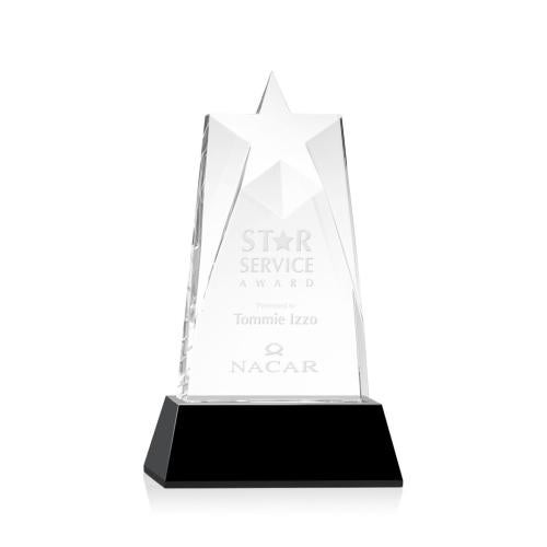 Recognition Awards - Crystal Awards - Millington Star on Base - Black