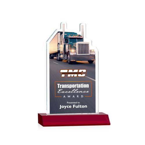 Recognition Awards - Crystal Awards - Longhaul VividPrint™ Award - Red