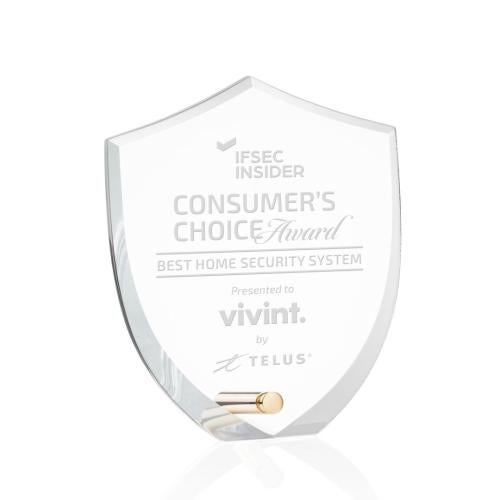 Recognition Awards - Acrylic Awards - Polaris Shield Award - Gold