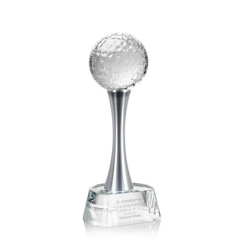 Recognition Awards - Crystal Awards - Golf Ball Award on Willshire Base