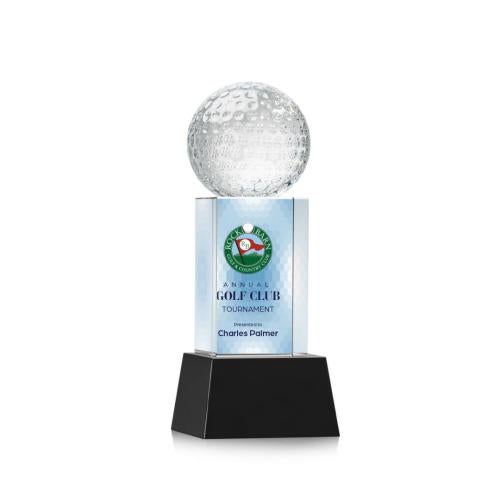 Recognition Awards - Crystal Awards - Golf Ball VividPrint™ Award on Belcroft - Black