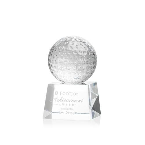Recognition Awards - Crystal Awards - Golf Ball Award on Robson Base