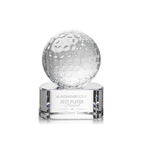 Recognition Awards - Crystal Awards - Golf Ball Award on Paragon Base