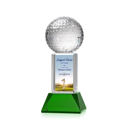 Recognition Awards - Crystal Awards - Golf Ball VividPrint™ Award on Stowe - Green