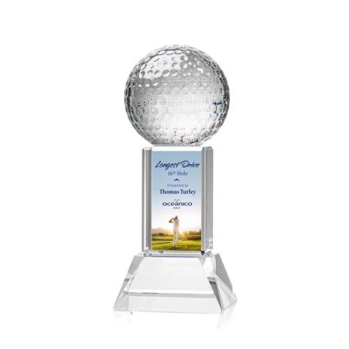 Recognition Awards - Crystal Awards - Golf Ball VividPrint™ Award on Stowe - Clear