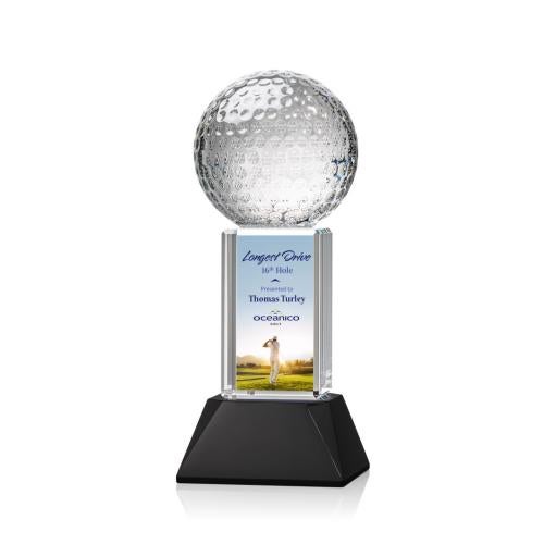 Recognition Awards - Crystal Awards - Golf Ball VividPrint™ Award on Stowe - Black