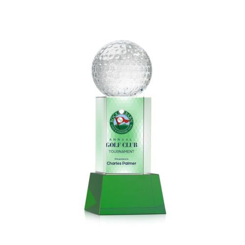 Recognition Awards - Crystal Awards - Golf Ball VividPrint™ Award on Belcroft - Green 