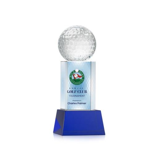 Recognition Awards - Crystal Awards - Golf Ball VividPrint™ Award on Belcroft - Blue