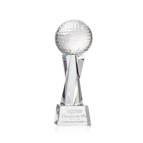 Recognition Awards - Crystal Awards - Golf Ball Award on Grafton Base - Clear