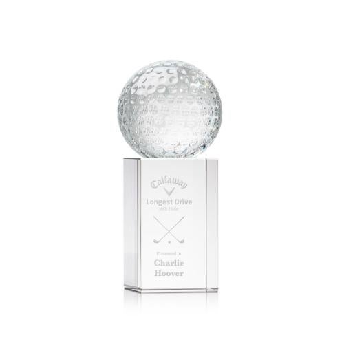 Recognition Awards - Crystal Awards - Golf Ball Award on Dakota Base