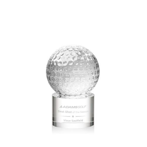 Recognition Awards - Crystal Awards - Golf Ball Award on Marvel Base 