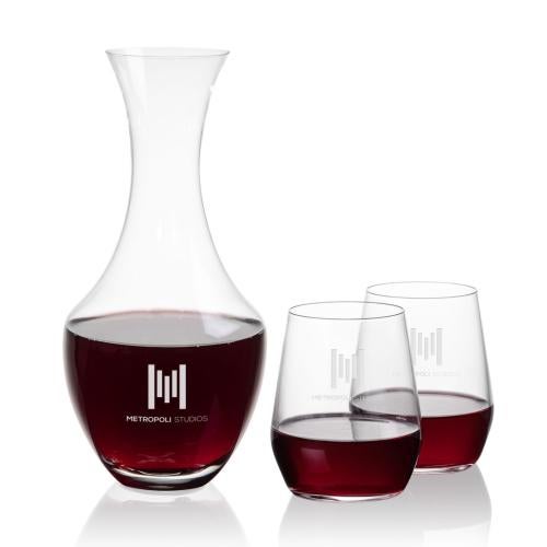 Corporate Gifts - Barware - Carafes - Oldham Carafe & Germain Stemless Wine