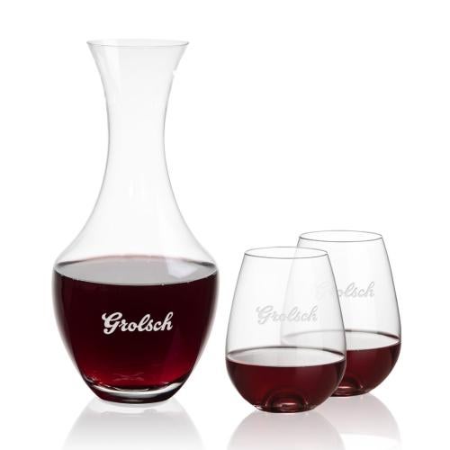 Corporate Gifts - Barware - Carafes - Oldham Carafe & Edderton Stemless Wine