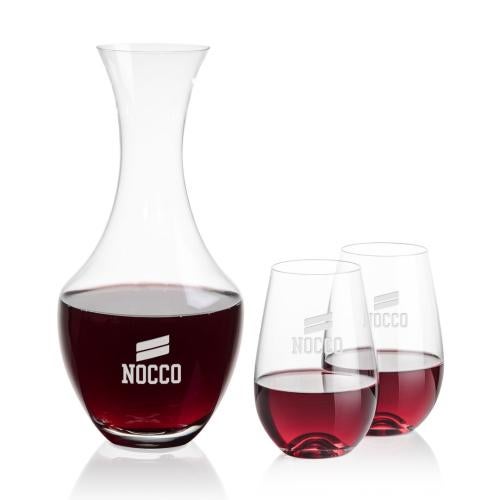 Corporate Gifts - Barware - Carafes - Oldham Carafe & Boston Stemless Wine