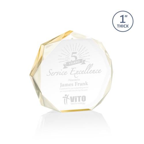 Recognition Awards - Acrylic Awards - Piedmont Award - Gold
